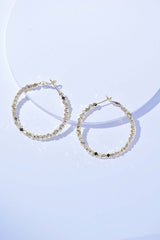 Black Gold Alloy Hoop Earrings, Unknown, $ 19.00