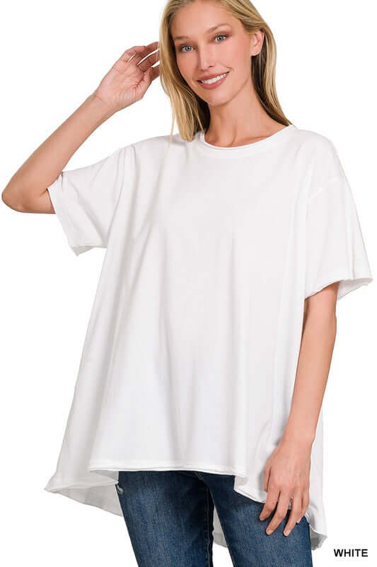 Cotton Drop Shoulder Oversized Top, ZENANA, $ 25.95