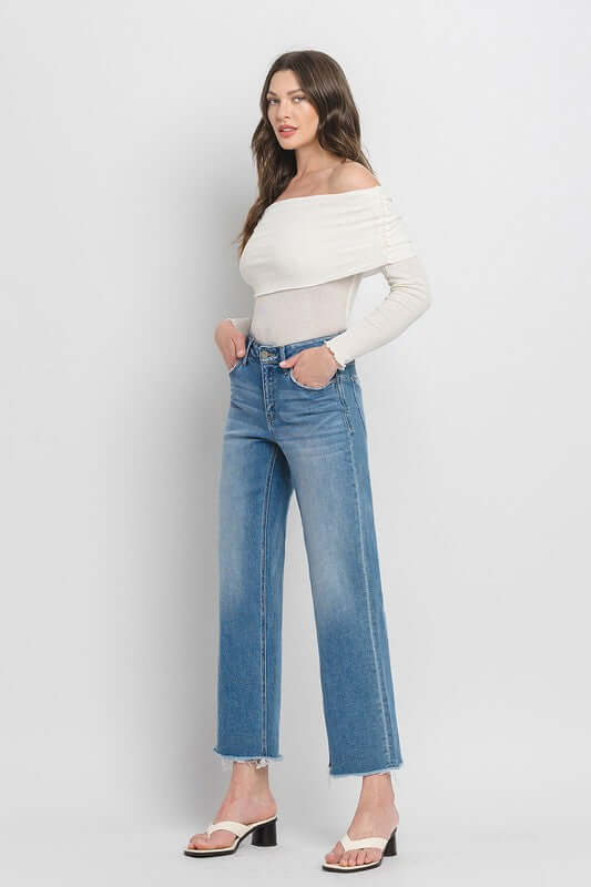 Evening Star High Rise Ankle Slim Wide Jeans, VERVET by Flying Monkey, A Moment Of Now