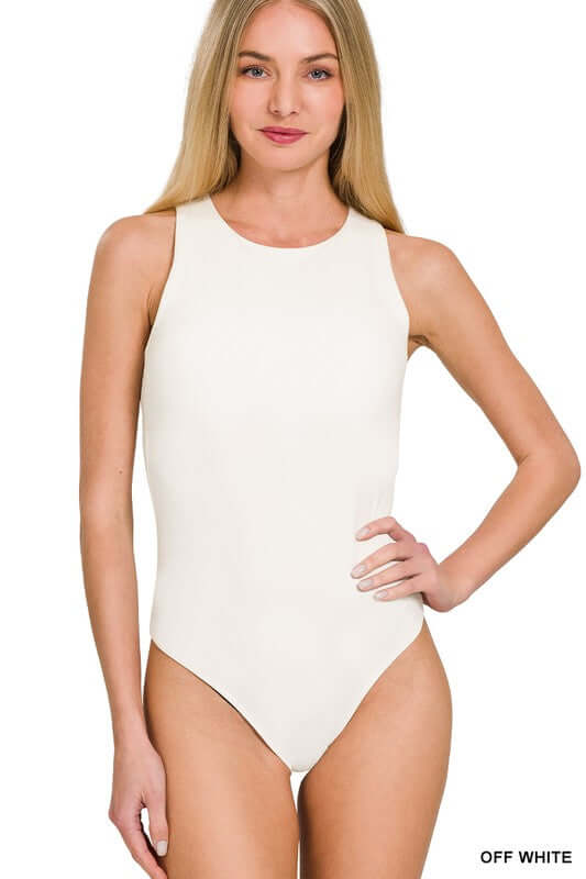 Boat Neck Sleeveless Padded Bodysuit, ZENANA, $ 18.95