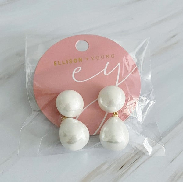Teardrop Glass Pearl Earrings