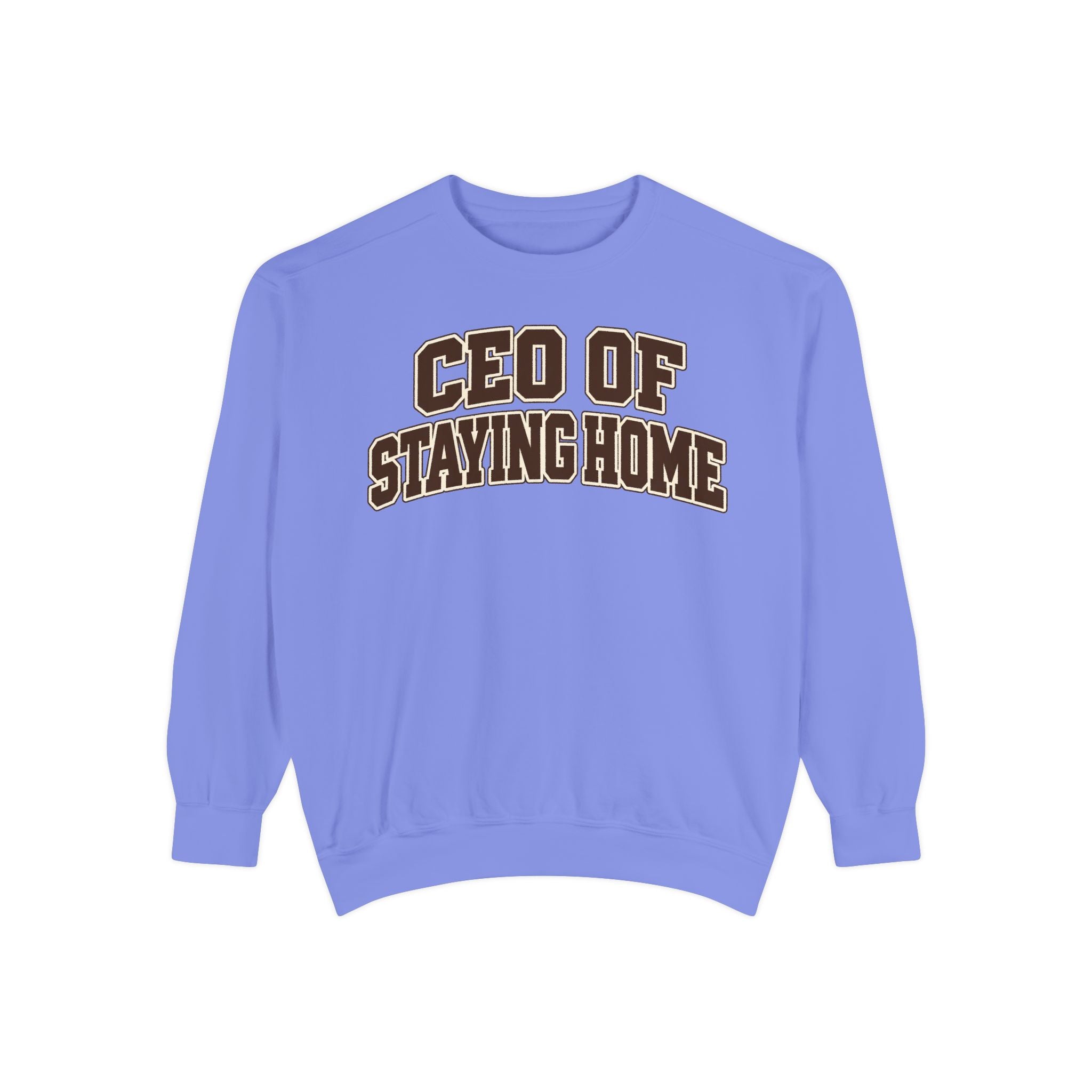 Homebody varsity graphic crewneck product mockup