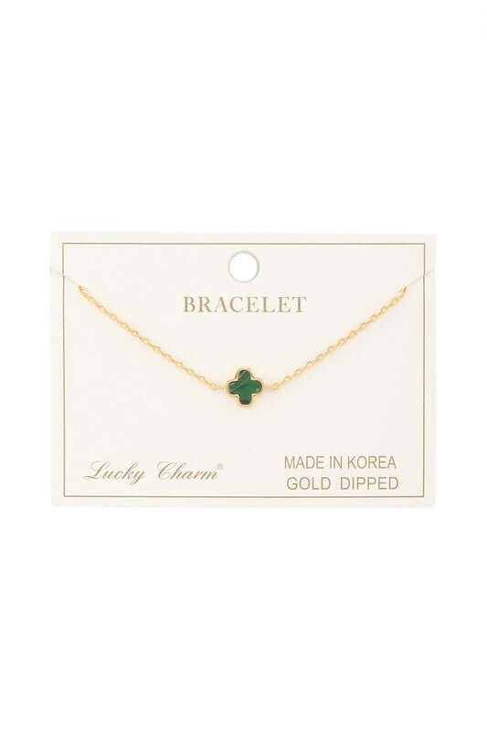 Gold Dipped Clover Pendant Bracelet | Elegant Jewelry, Bracelets, $ 17.95, A Moment Of Now™