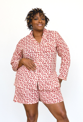 Organic Cotton Leopard Pajama Set in Blush + Berry | Boutique In USA, PJs, $ 120.00, A Moment Of Now™