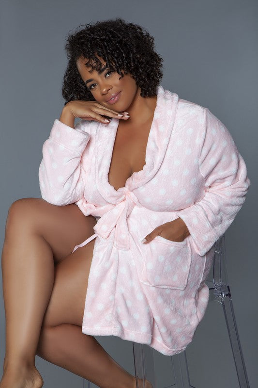 Kaylee Polka Dot Front Tie Belt Robe