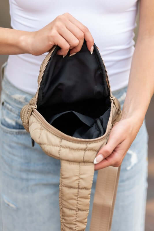 Skyler Quilted Puffer Sling Crossbody Bag, Crossbody Bags, $ 42.00, A Moment Of Now™