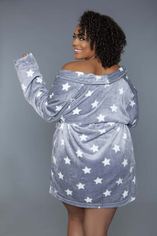 Kaylee Starry Print Front Belt Robe