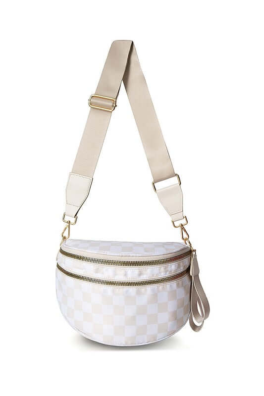 Frankie Oversize Double Zip Print Crescent Sling, Sling Bags, $ 45.00, A Moment Of Now™