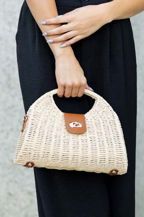 Stella Woven Straw Crossbody Bag - Stylish & Versatile, Crossbody Bags, $ 55.00, A Moment Of Now™