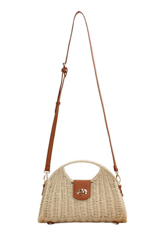 Stella Woven Straw Crossbody Bag - Stylish & Versatile, Crossbody Bags, $ 55.00, A Moment Of Now™