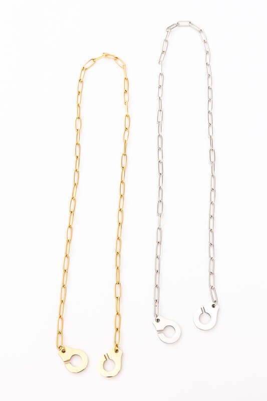 18K Stainless Steel Handcuff Necklace - Edgy & Stylish, Necklace, $ 18.00, A Moment Of Now™