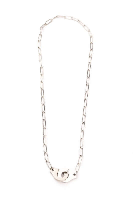 18K Stainless Steel Handcuff Necklace - Edgy & Stylish, Necklace, $ 18.00, A Moment Of Now™