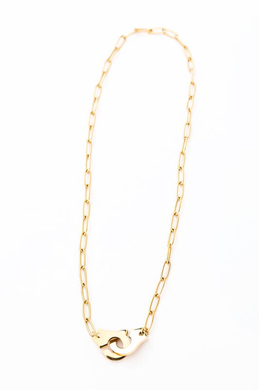 18K Stainless Steel Handcuff Necklace - Edgy & Stylish, Necklace, $ 18.00, A Moment Of Now™
