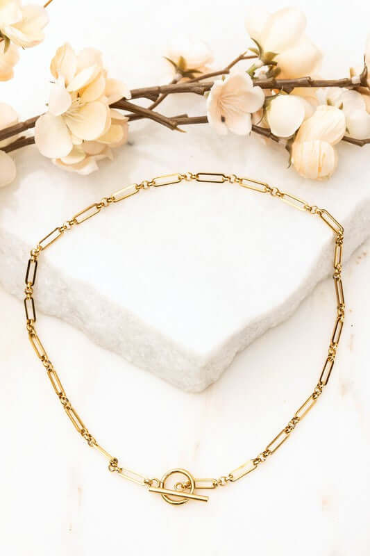 Elegant 18K Stainless Steel Toggle Chain Necklace, Necklaces, $ 15.00, A Moment Of Now™