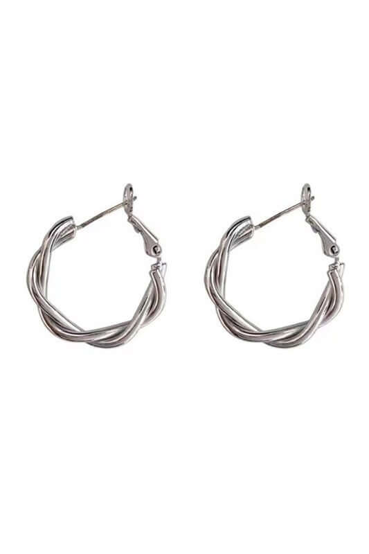 Elegant 18K Stainless Steel Twisted Hoop Earrings, Earrings, $ 18.00, A Moment Of Now™
