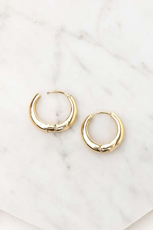 14k Stainless Steel Everyday Huggie Earrings, Earrings, $ 15.00, A Moment Of Now™