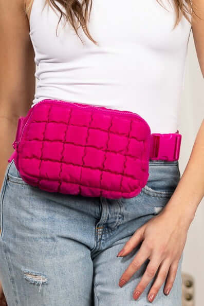 Evyn Quilted Puffer Sling Belt Bum Bag - Stylish & Convenient, Sling Bags, $ 35.00, A Moment Of Now™
