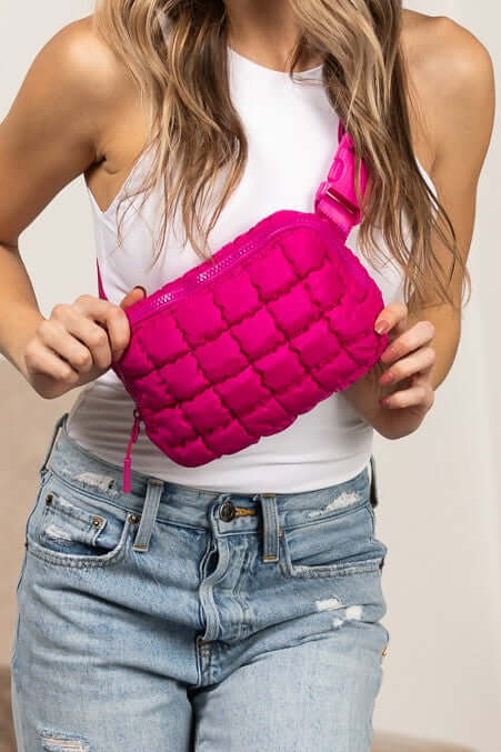 Evyn Quilted Puffer Sling Belt Bum Bag - Stylish & Convenient, Sling Bags, $ 35.00, A Moment Of Now™