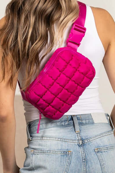 Evyn Quilted Puffer Sling Belt Bum Bag - Stylish & Convenient, Sling Bags, $ 35.00, A Moment Of Now™