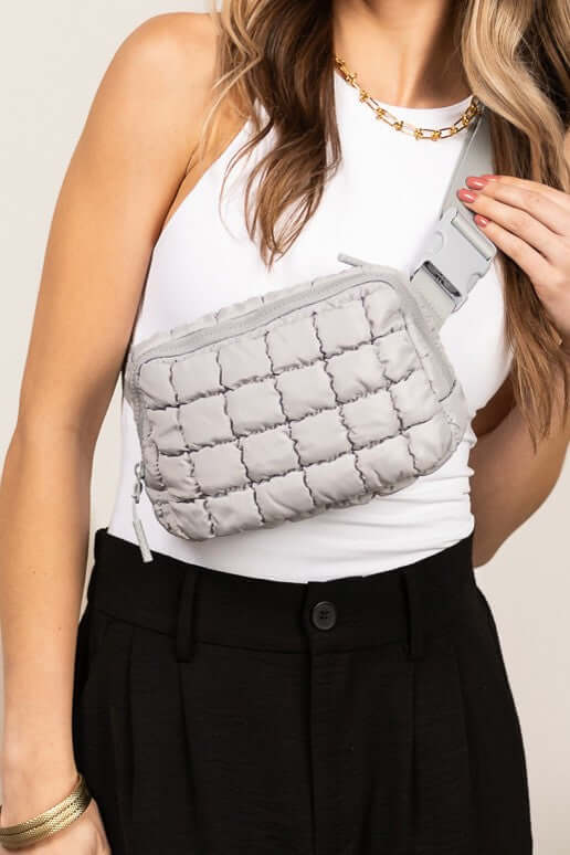 Evyn Quilted Puffer Sling Belt Bum Bag - Stylish & Convenient, Sling Bags, $ 35.00, A Moment Of Now™