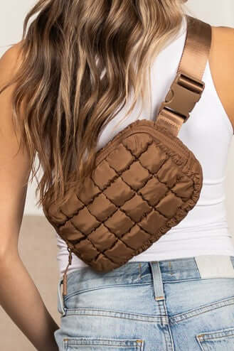 Evyn Quilted Puffer Sling Belt Bum Bag - Stylish & Convenient, Sling Bags, $ 35.00, A Moment Of Now™