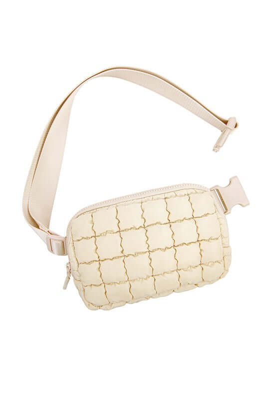 Evyn Quilted Puffer Sling Belt Bum Bag - Stylish & Convenient, Sling Bags, $ 35.00, A Moment Of Now™