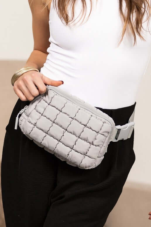 Evyn Quilted Puffer Sling Belt Bum Bag - Stylish & Convenient, Sling Bags, $ 35.00, A Moment Of Now™