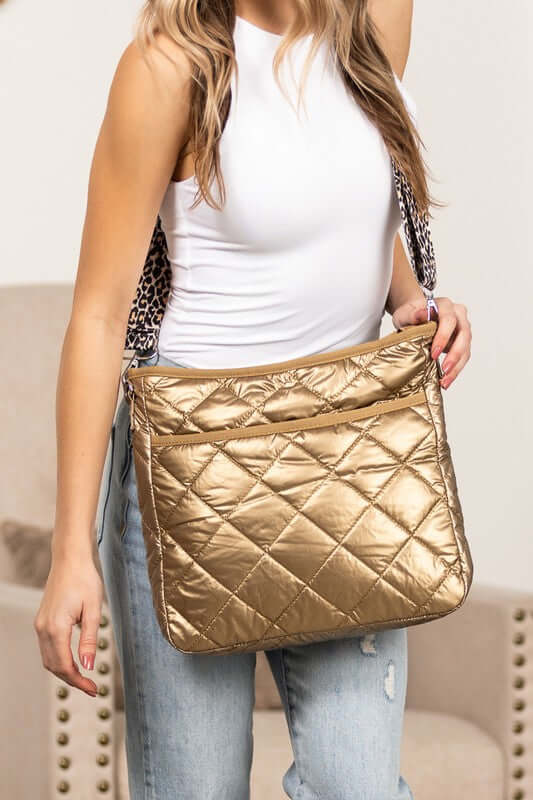 Jenna Quilted Puffer Leopard Crossbody Bag, Crossbody Bags, $ 40.00, A Moment Of Now™
