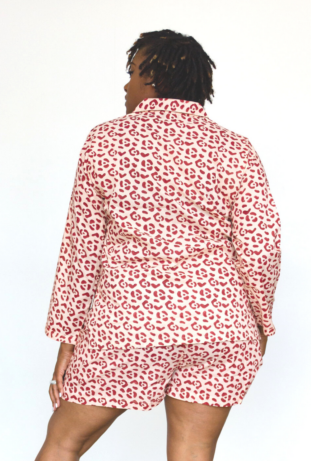 Organic Cotton Leopard Pajama Set in Blush + Berry | Boutique In USA, PJs, $ 120.00, A Moment Of Now™