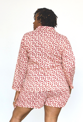 Organic Cotton Leopard Pajama Set in Blush + Berry | Boutique In USA, PJs, $ 120.00, A Moment Of Now™