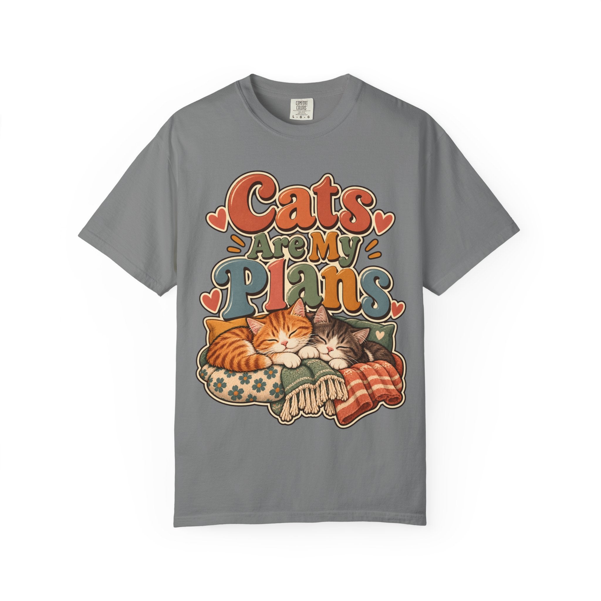 Cats Are My Plans T-Shirt — Retro Sleeping Cats Comfort Colors® Tee