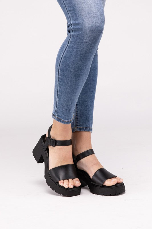 BOOMER-S Platform Ankle Strap Heel Sandals