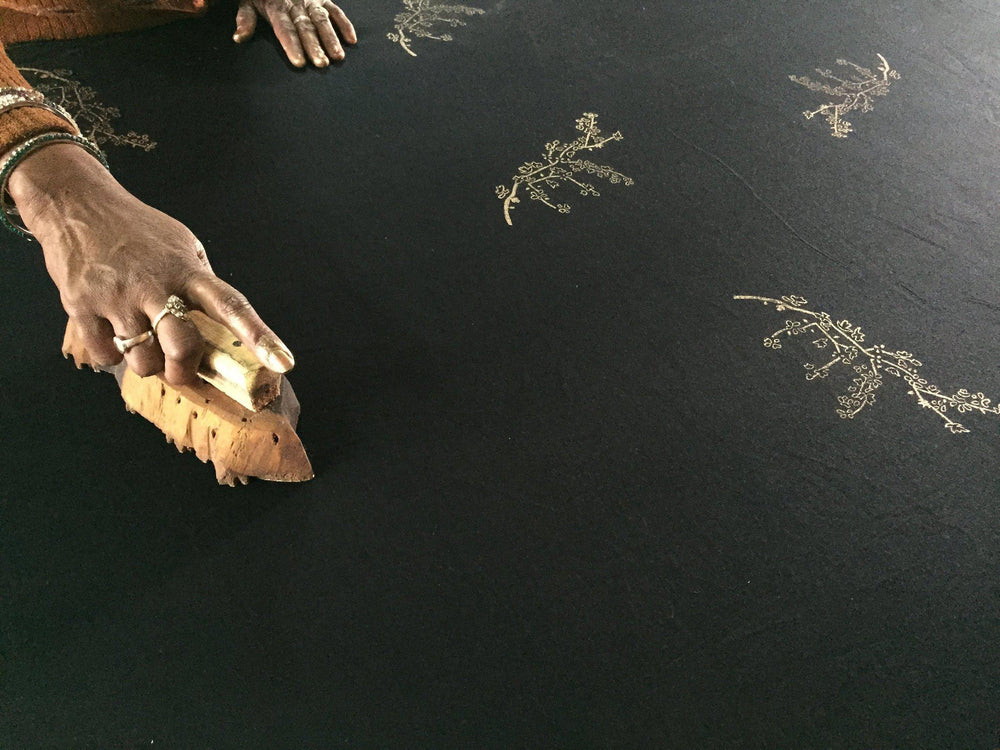 Cherry Blossom Maxi Wrap in Black + Gold | Boutique In USA, Dresses, $ 180.00, A Moment Of Now™