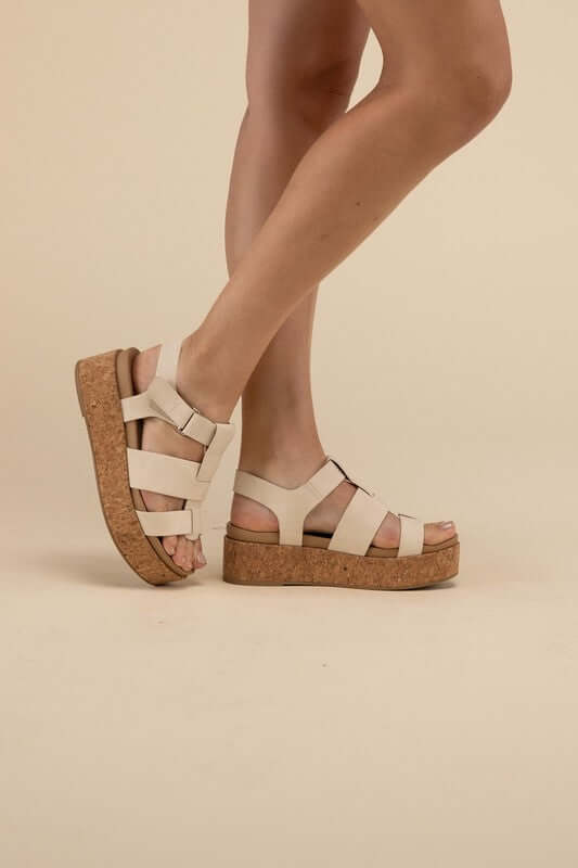 AMENDA-S Nude Brown Platform Wedge Sandals, Sandals, $ 35.95, A Moment Of Now™