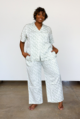 Leopard Pajama Modal Set in Cream + Sage | Boutique In USA, PJs, $ 138.00, A Moment Of Now™