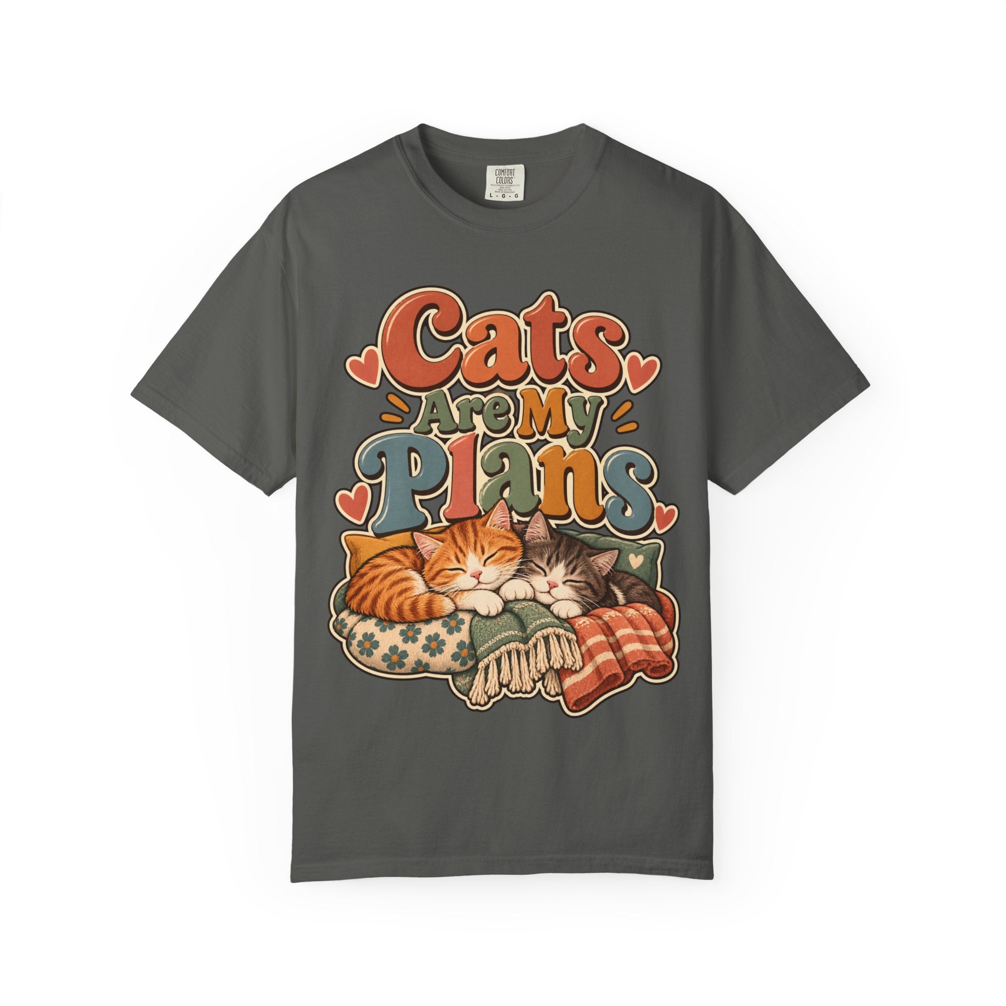 Cats Are My Plans T-Shirt — Retro Sleeping Cats Comfort Colors® Tee