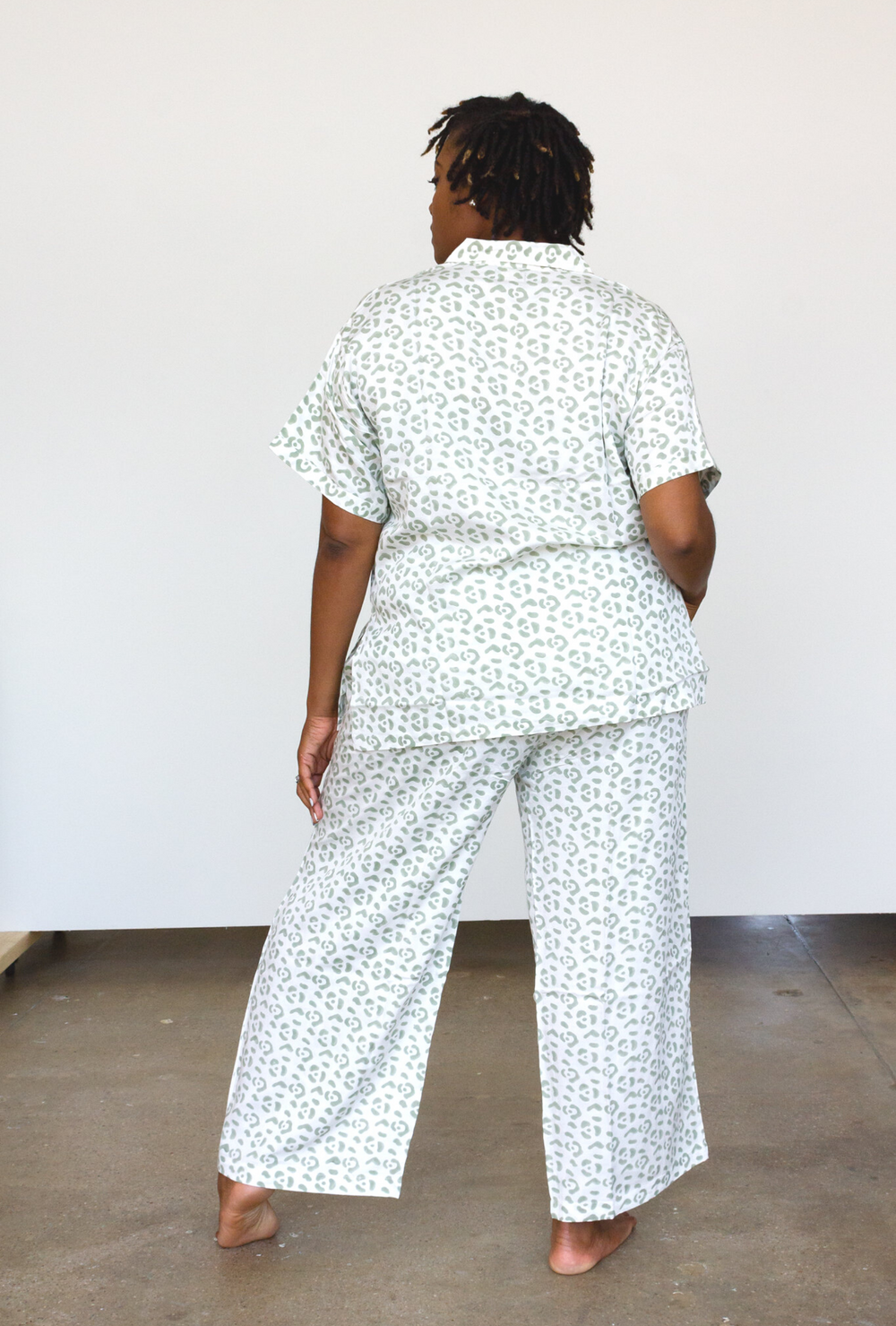 Leopard Pajama Modal Set in Cream + Sage | Boutique In USA, PJs, $ 138.00, A Moment Of Now™