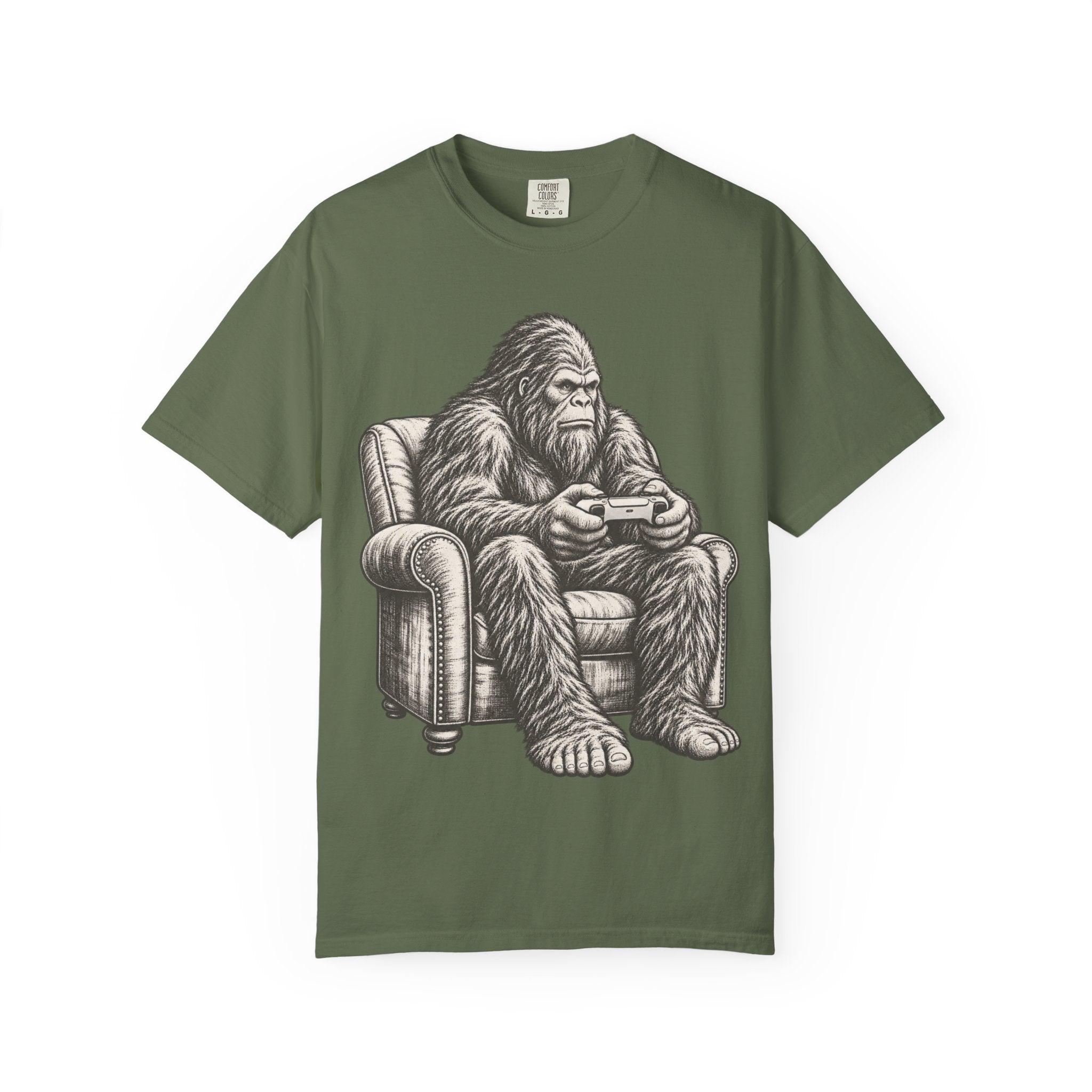 Bigfoot Gamer T-Shirt — Sasquatch gaming Comfort Colors® 1717 graphic tee, product image 7
