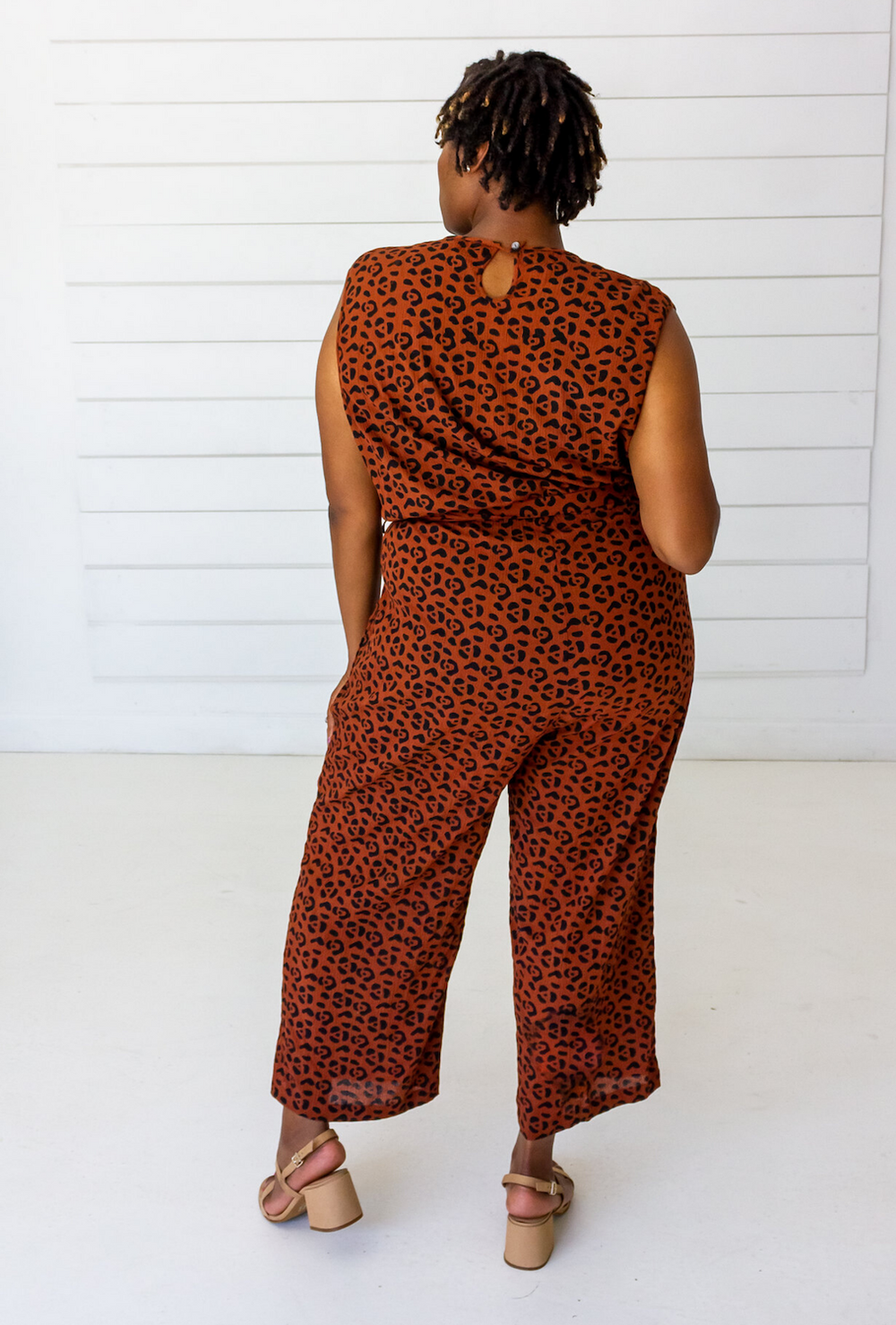 Leopard Sleeveless Jumpsuit in Sienna + Black | Boutique In USA, Jumpsuits, $ 140.00, A Moment Of Now™