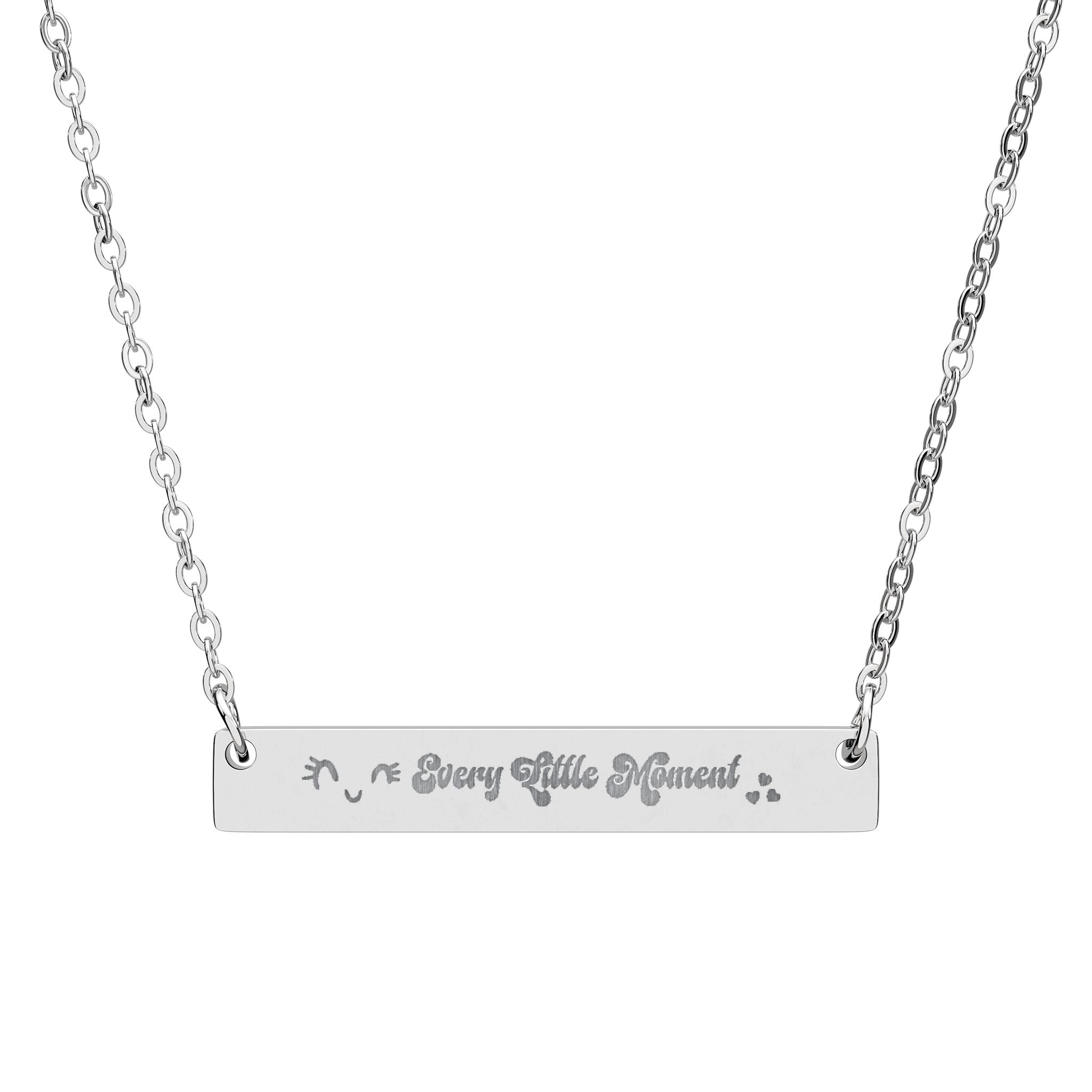 Engravable Horizontal Bar Necklace — Personalized Nameplate Pendant