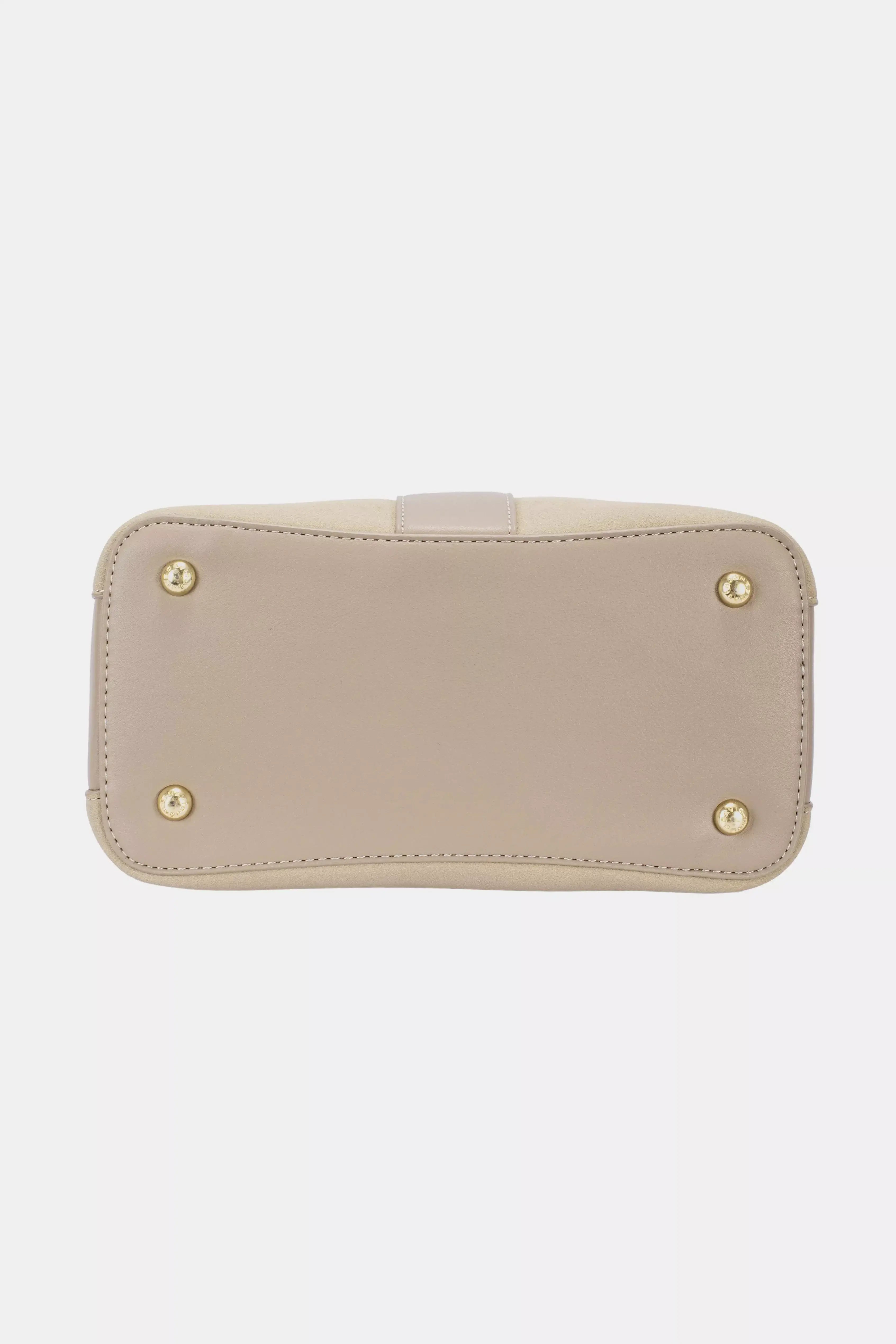 David Jones Leather Trim Shoulder Bag in Taupe, Shoulder Bags, $ 49.00, A Moment Of Now™