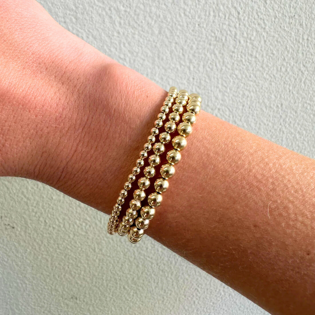 Juno Triple Bracelet Stack - 14K Gold Filled (3+4+5mm)