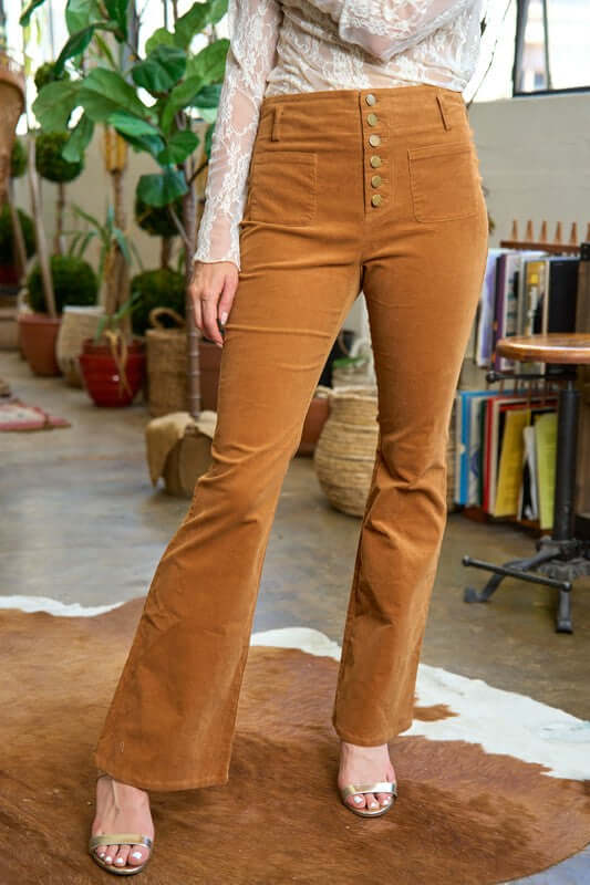 Stylish Corduroy Flare Pants JJB5029P, Pants, $ 79.00, A Moment Of Now™