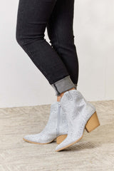 Women's Grey Rhinestone Ankle Cowgirl Western Boots | USA Boutique, East Lion Corp, $ 65.00