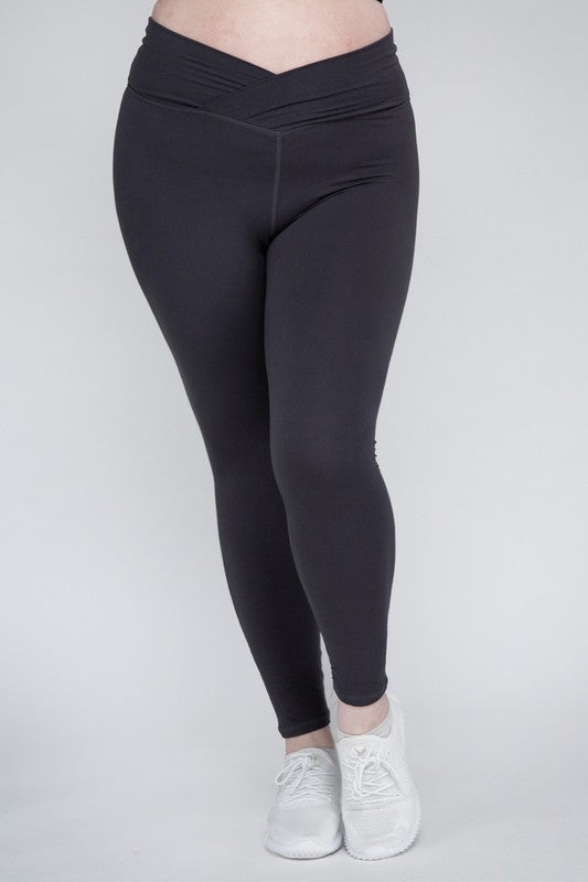 Shop Women's Plus Size V Waist Full Length Leggings | Boutique Activewear, Leggings, USA Boutique