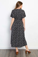 Black Printed Smocked Waist Midi Dress, Be Stage, A Moment Of Now