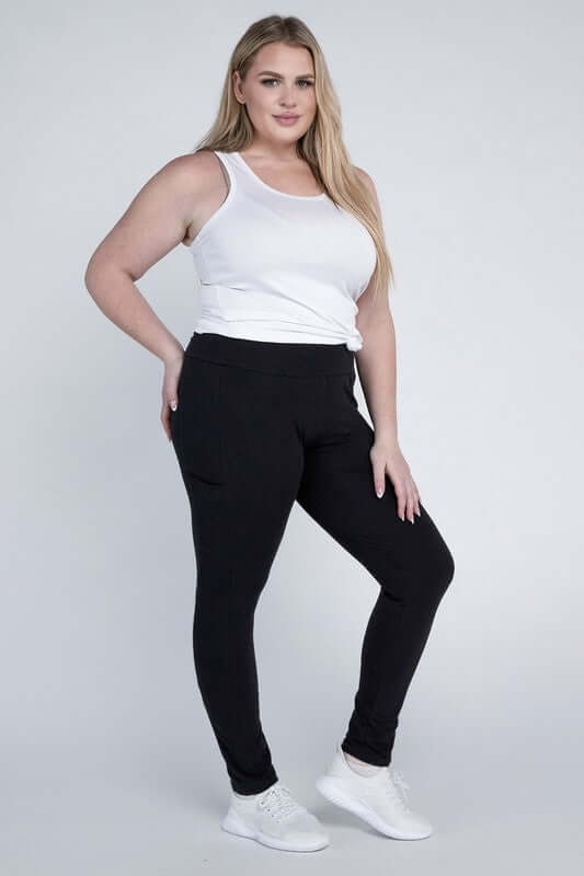 Shop Plus Size Everyday Leggings with Pockets For Women | Boutique Clothing, Leggings, USA Boutique