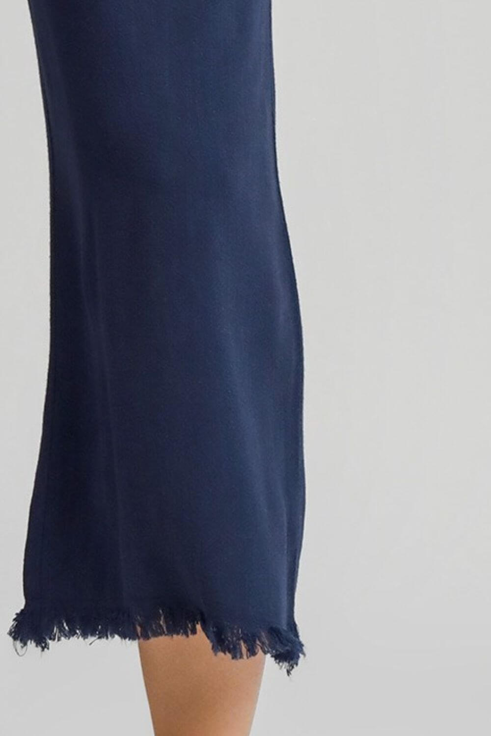 Plus Size Dark Blue Linen Blend Wide Leg Pants, Pants, $ 55.00, A Moment Of Now™