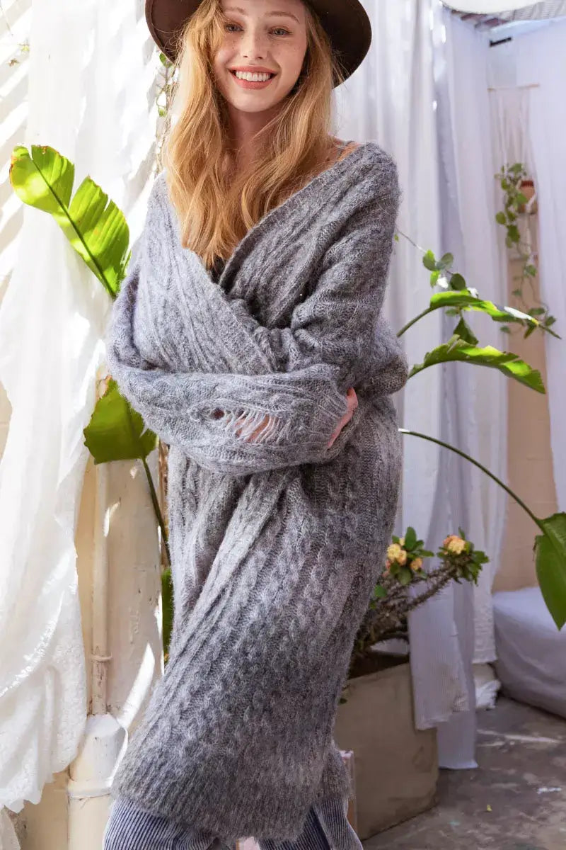 Stylish Cookies And Cream Distressed Cardigan, Cardigans, $ 59.00, A Moment Of Now™