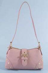 Studded Saffiano Buckle Strap Shoulder Bag | Boutique In USA, Shoulder Bags, $ 33.00, A Moment Of Now™